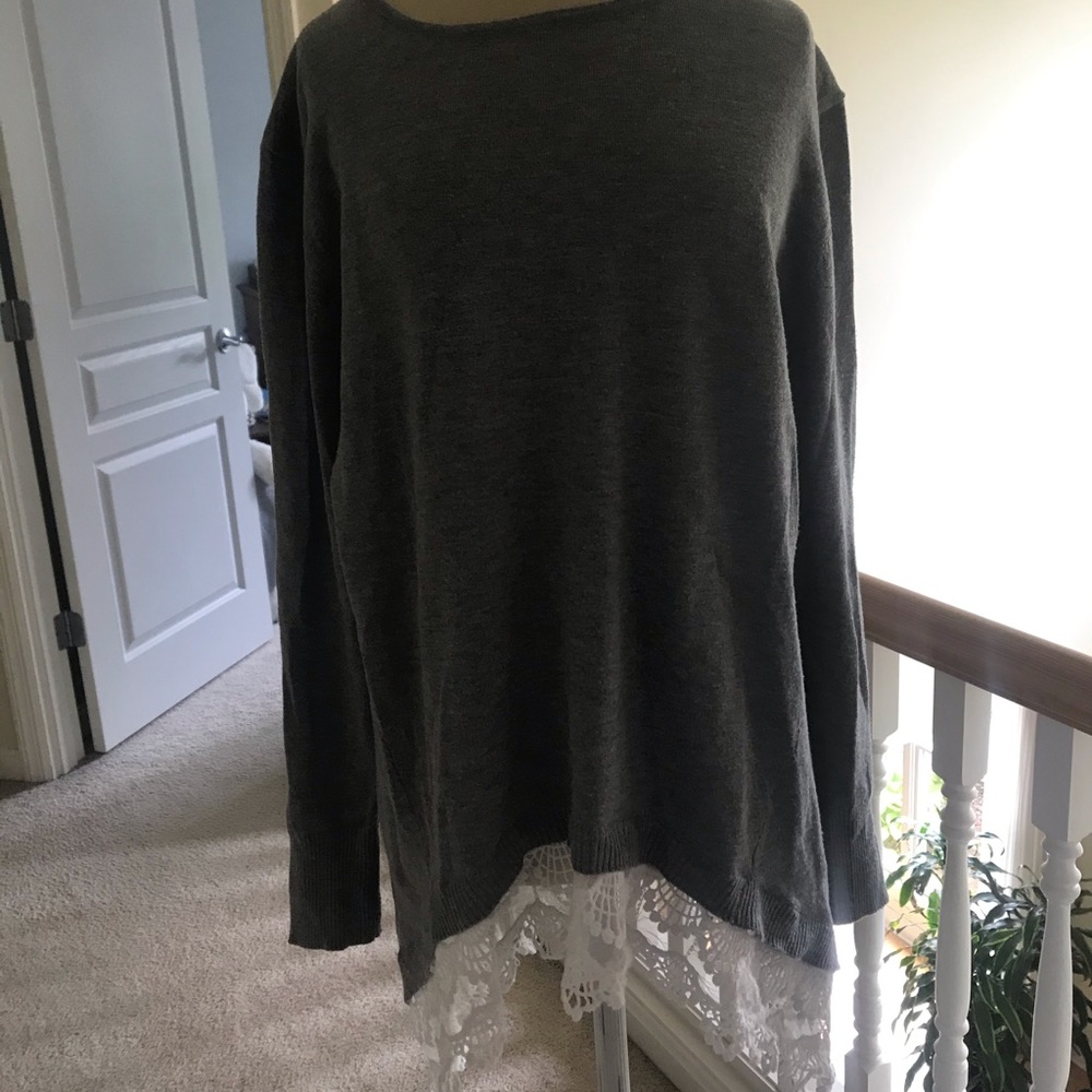 Laced-bottom Grey Sweater